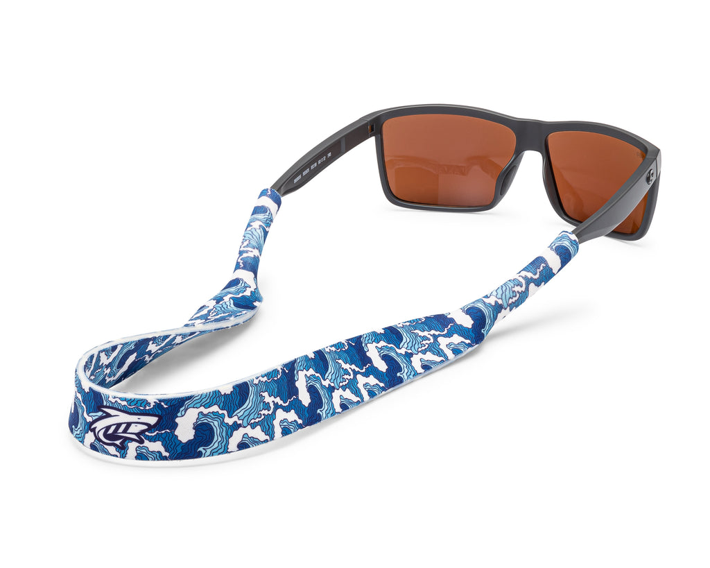 Wrapables Adjustable Eyewear Retainer, Sunglass Strap with Neoprene Floating Material for Sports and Outdoors Sharks
